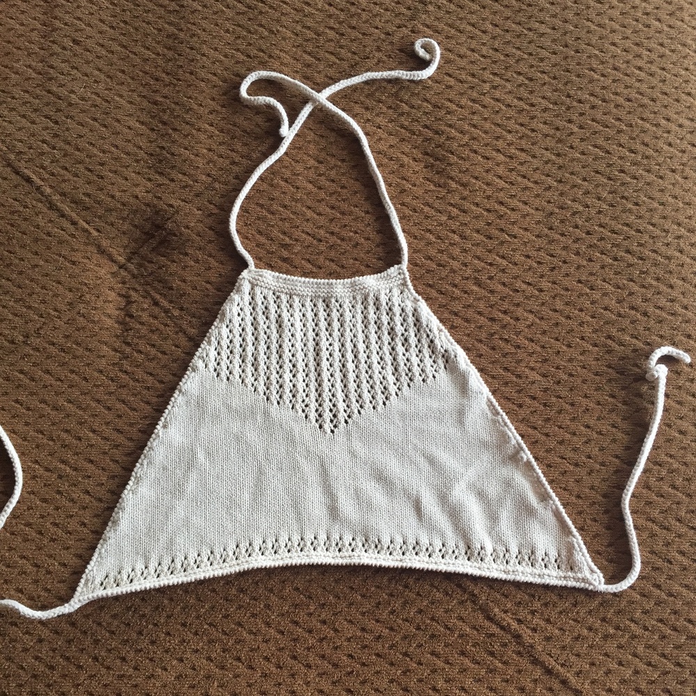 Kendall & Kylie Crochet Halter Crop Top